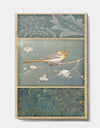 Farmhouse Triptych of Blue Ornaments And Oriole - Farmhouse Canvas Artwork