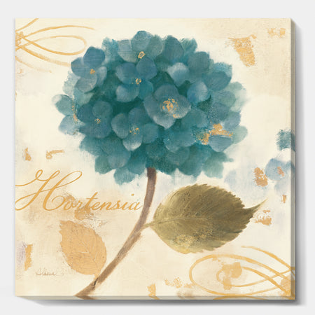 Blue Cottage Flower Hydrangea I - Farmhouse Canvas Art