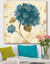 Blue Cottage Flower Hydrangea II - Farmhouse Premium Canvas Wall Art