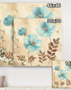 Blue Poppies Cottage Flowers II - Farmhouse Canvas Artwork