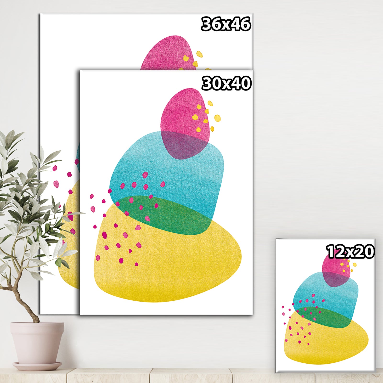 Minimal Spots Balance I - Contemporary Premium Canvas Wall Art