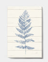 Blue Fern Print on wood II - Cabin & Lodge Canvas Artwork