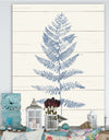 Blue Fern Print on wood II - Cabin & Lodge Canvas Artwork