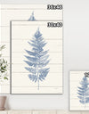 Blue Fern Print on wood I - Cabin & Lodge Canvas Art