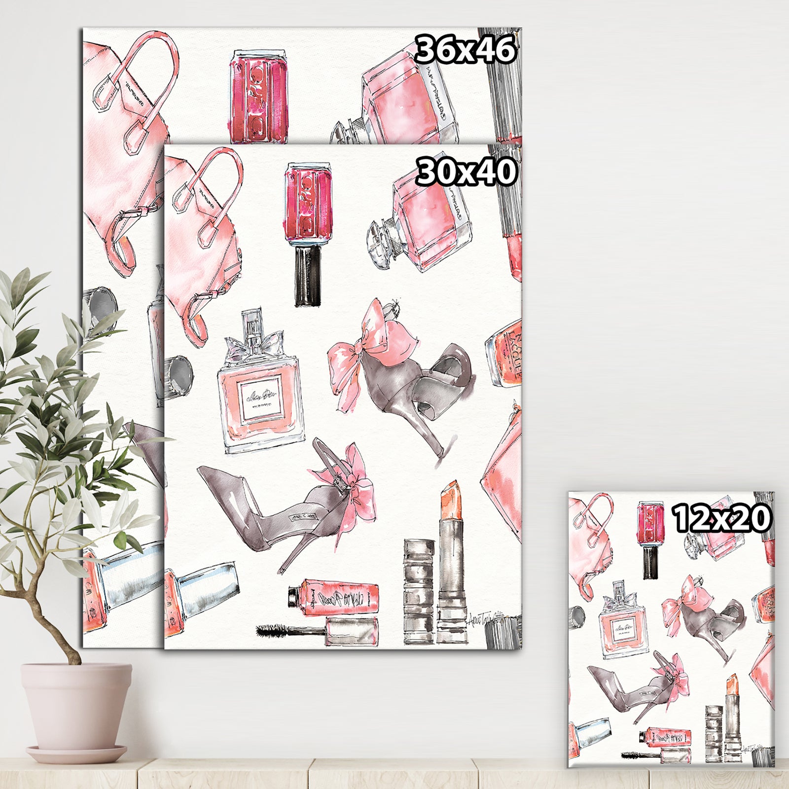 Glam Chic Accents Pattern I - Fashion Premium Canvas Wall Art