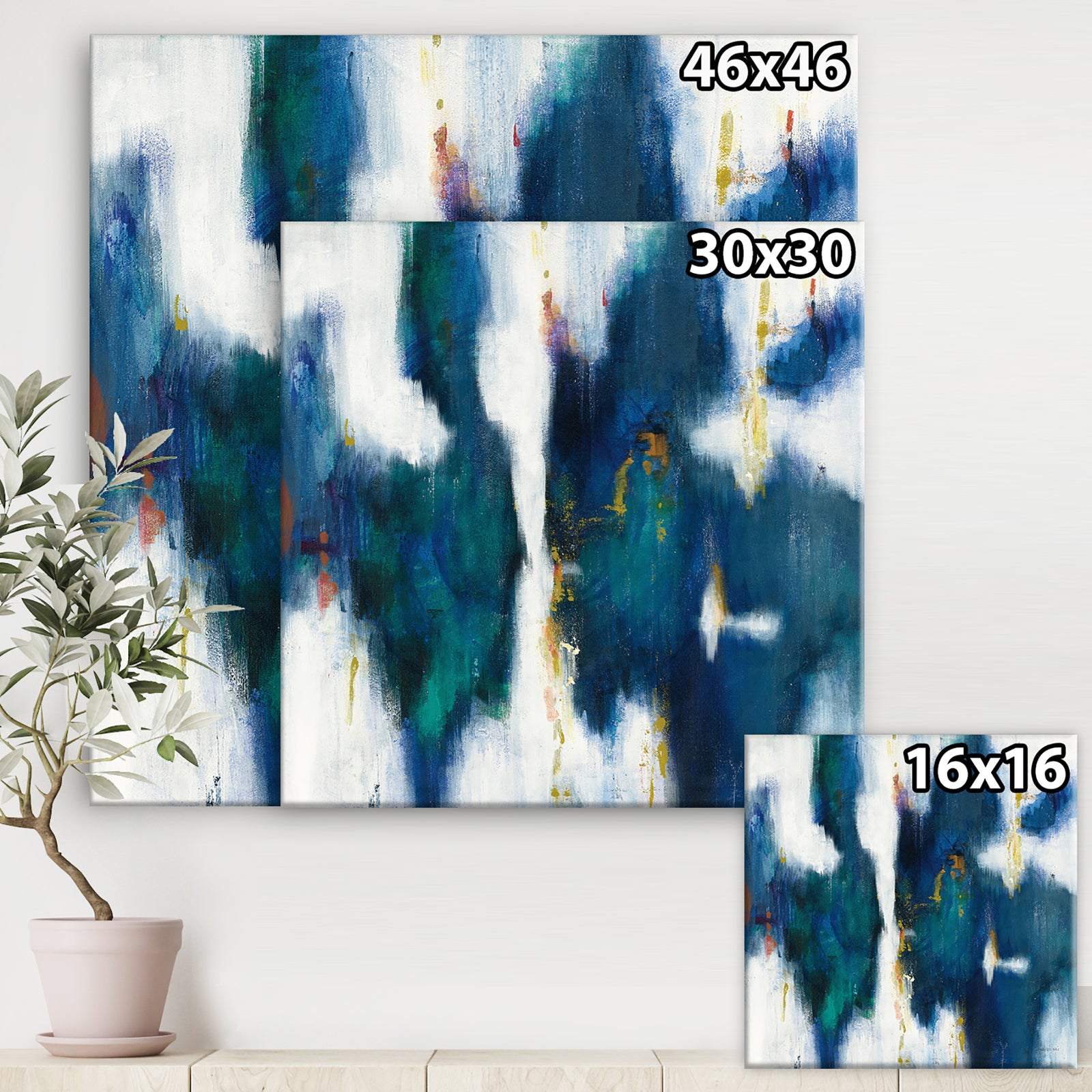 Blue Glam Texture I - Contemporary Premium Canvas Wall Art