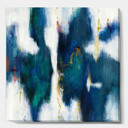 Blue Glam Texture I - Contemporary Premium Canvas Wall Art