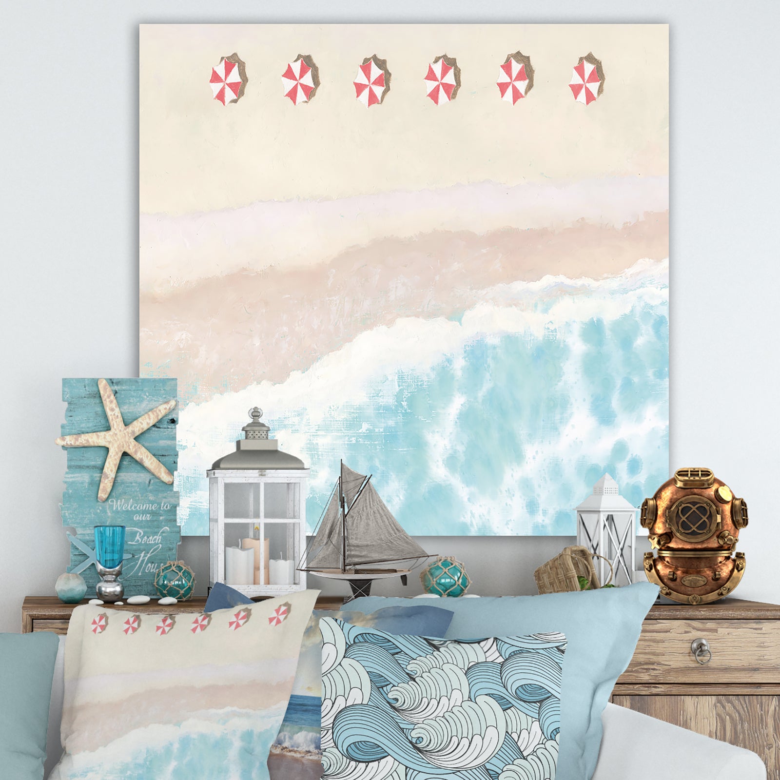 Sky Seaview I - Nautical & Coastal Gallery-wrapped Canvas