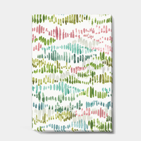Mixed Green Geometric Pattern II - Transitional Canvas Artwork