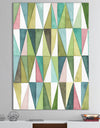 Mixed Green Geometric Pattern II - Transitional Canvas Art