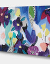 Blue and Purple Flower Composition I - Floral Gallery-wrapped Canvas