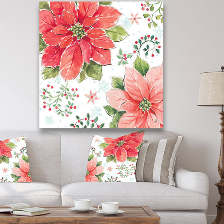 Country Flower snowflakes III - Farmhouse Premium Canvas Wall Art