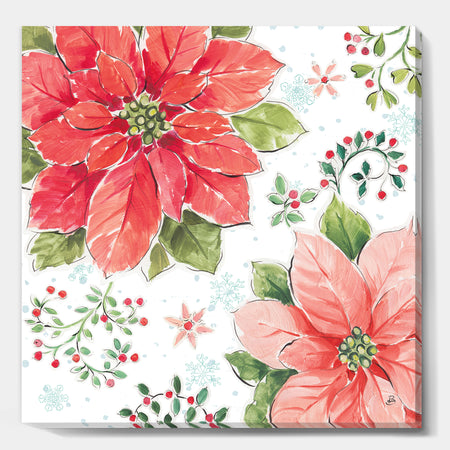 Country Flower snowflakes III - Farmhouse Premium Canvas Wall Art