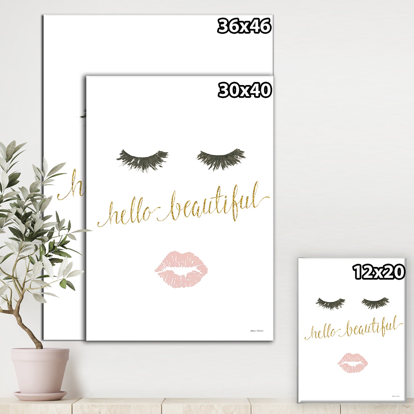 Silver Orchid 'fashion Glam Lips on Gold I - Posh & Luxe Canvas Artwork