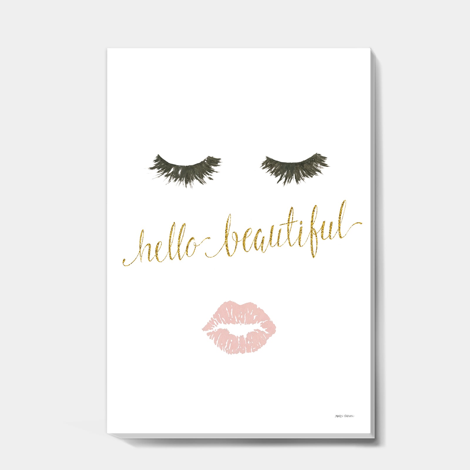 Silver Orchid 'fashion Glam Lips on Gold I - Posh & Luxe Canvas Artwork
