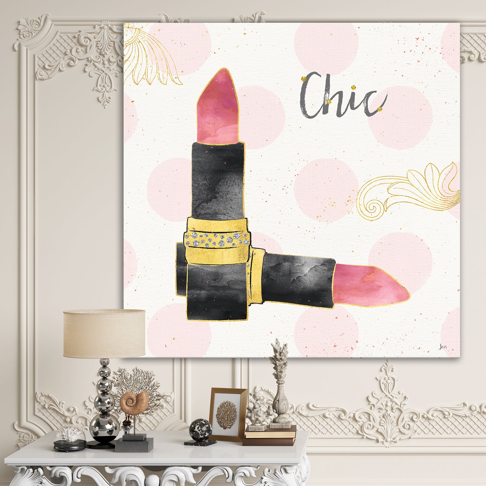 Fashion Glam lipstick II - Posh & Luxe Premium Canvas Wall Art