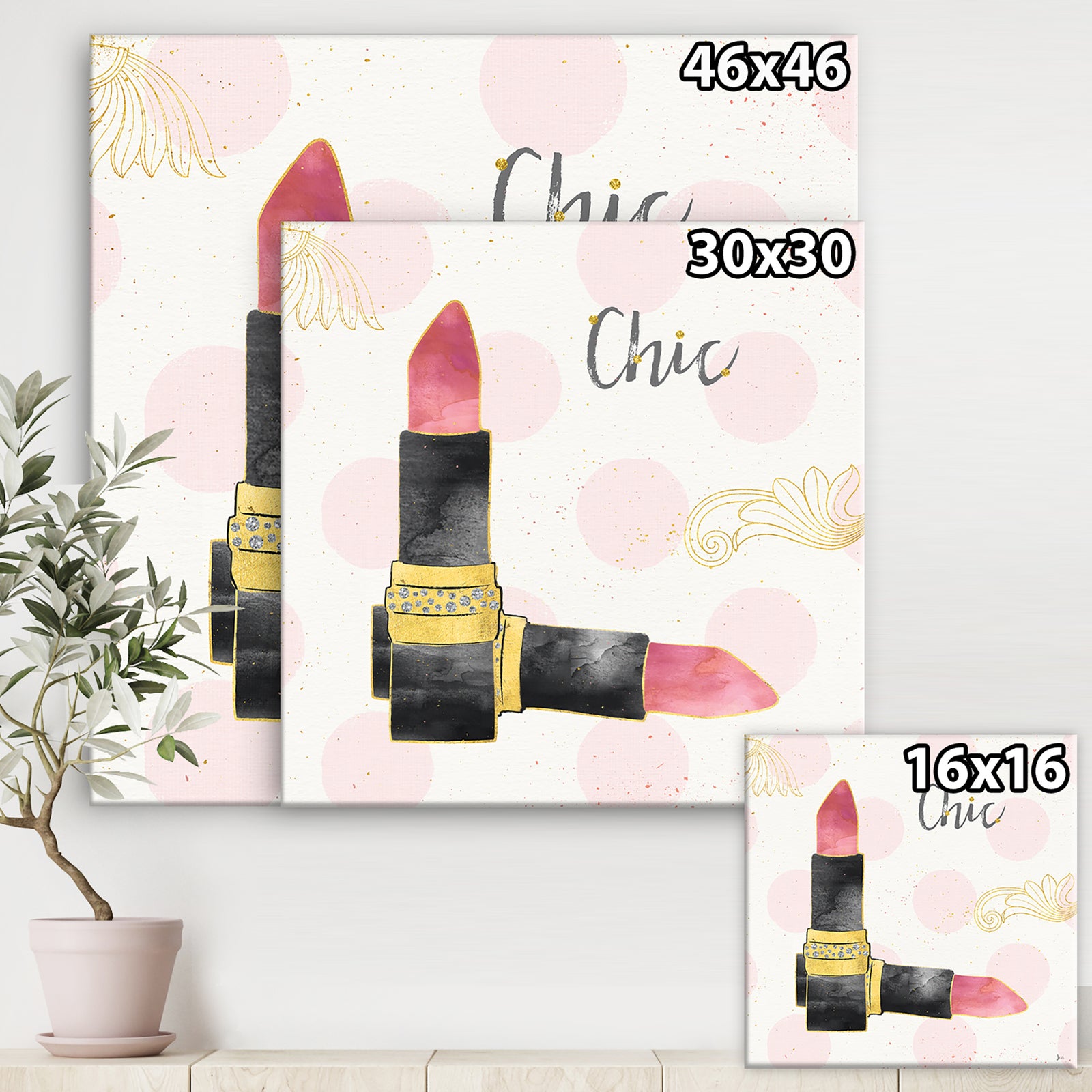 Fashion Glam lipstick II - Posh & Luxe Premium Canvas Wall Art