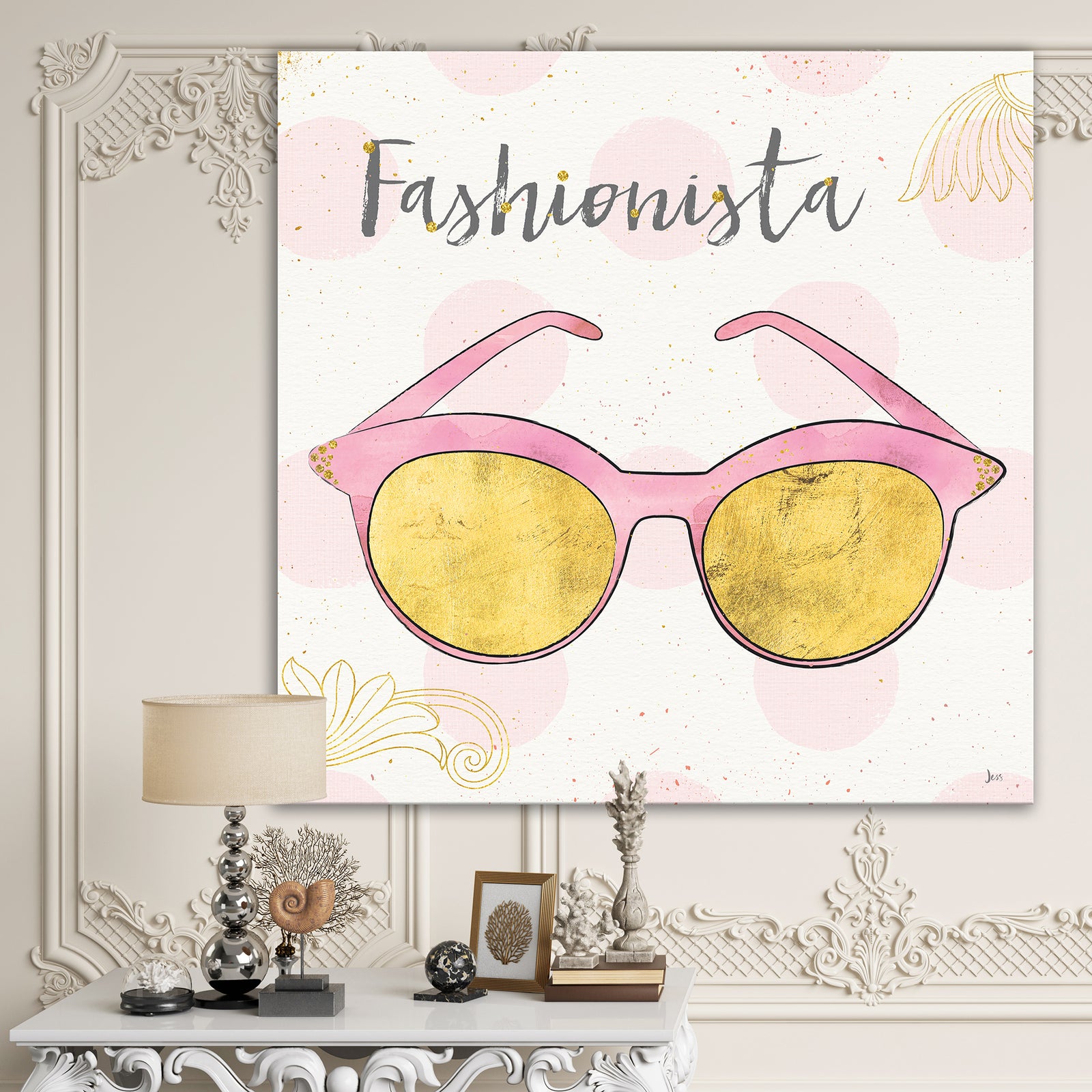 Fashion Glam Accessories Pink - Posh & Luxe Gallery-wrapped Canvas