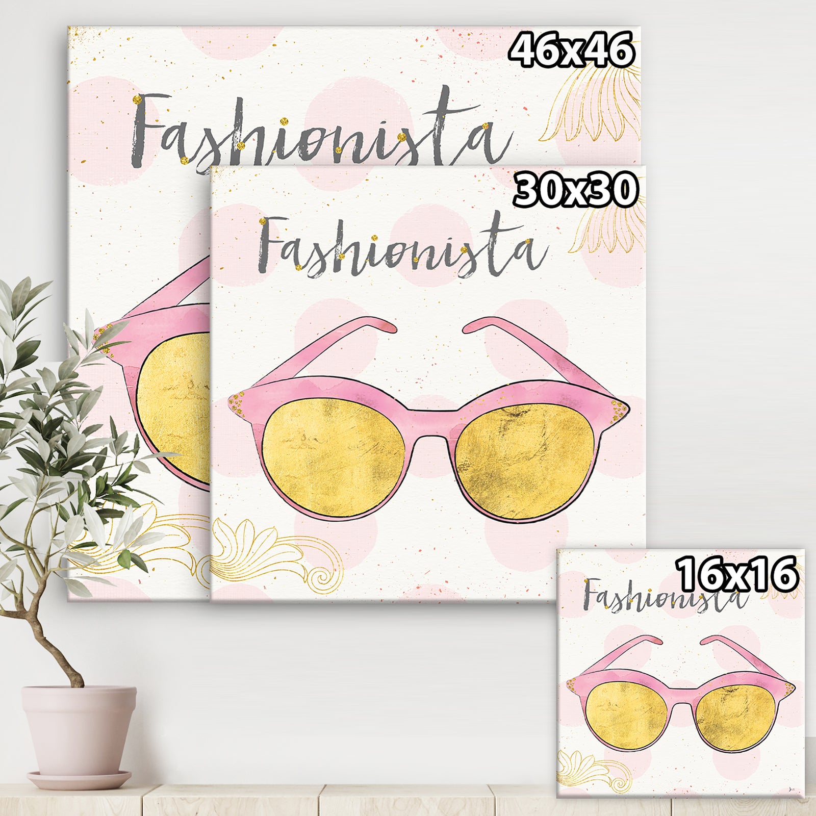 Fashion Glam Accessories Pink - Posh & Luxe Gallery-wrapped Canvas
