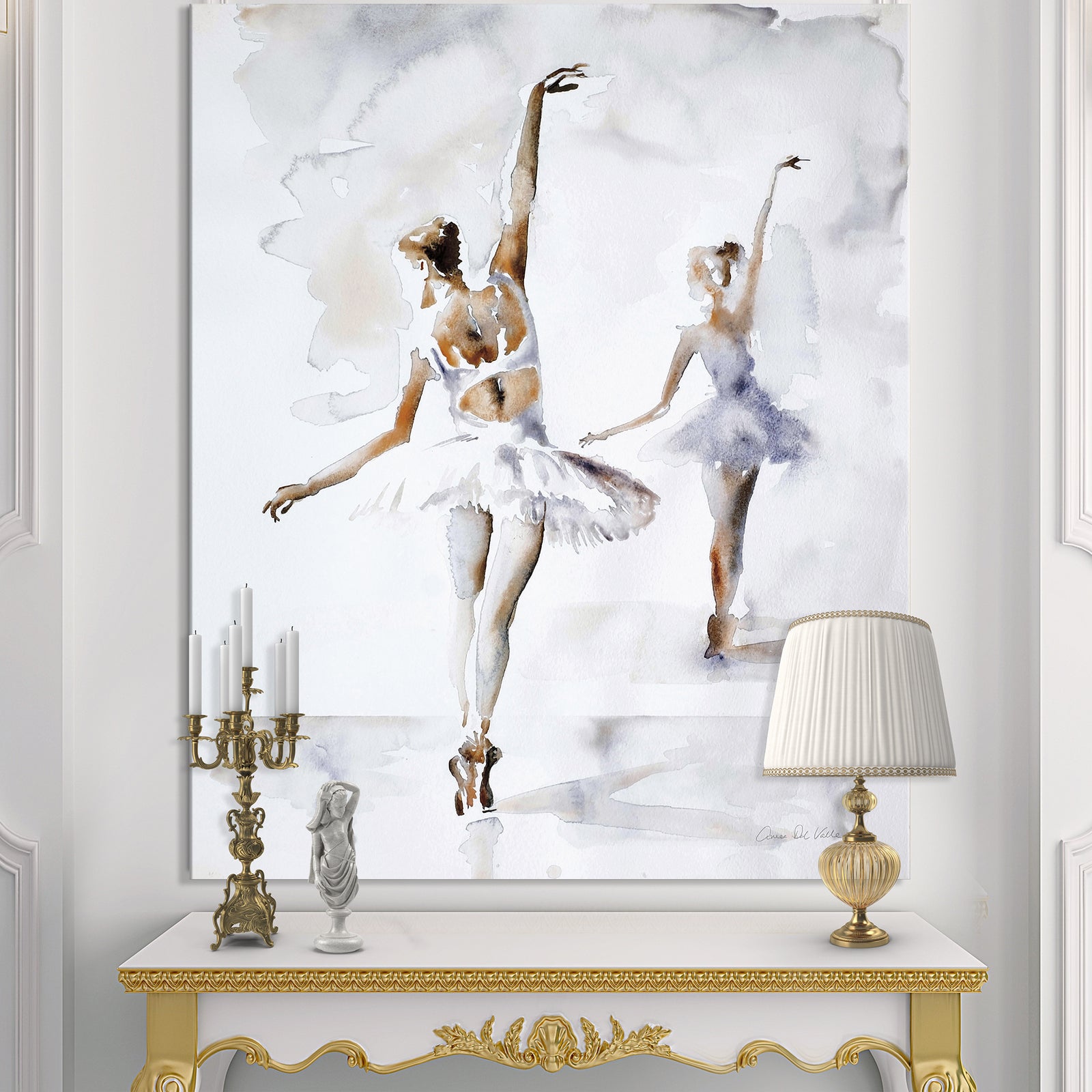 watercolors Ballerinas Dance II - French Country Canvas Art