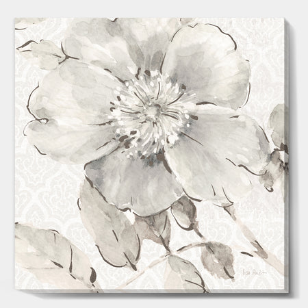 Indigold Grey Peonies II - Farmhouse Gallery-wrapped Canvas
