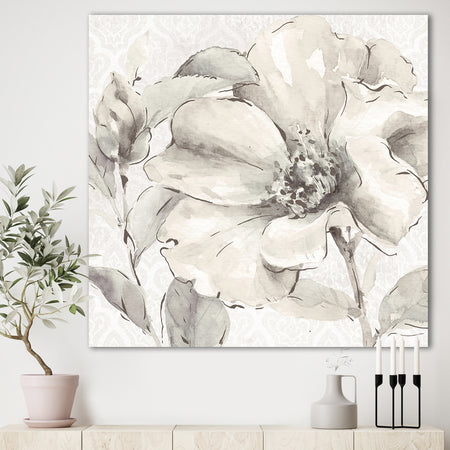 Silver Orchid 'Indigold Grey Peonies IV - Farmhouse Canvas Art