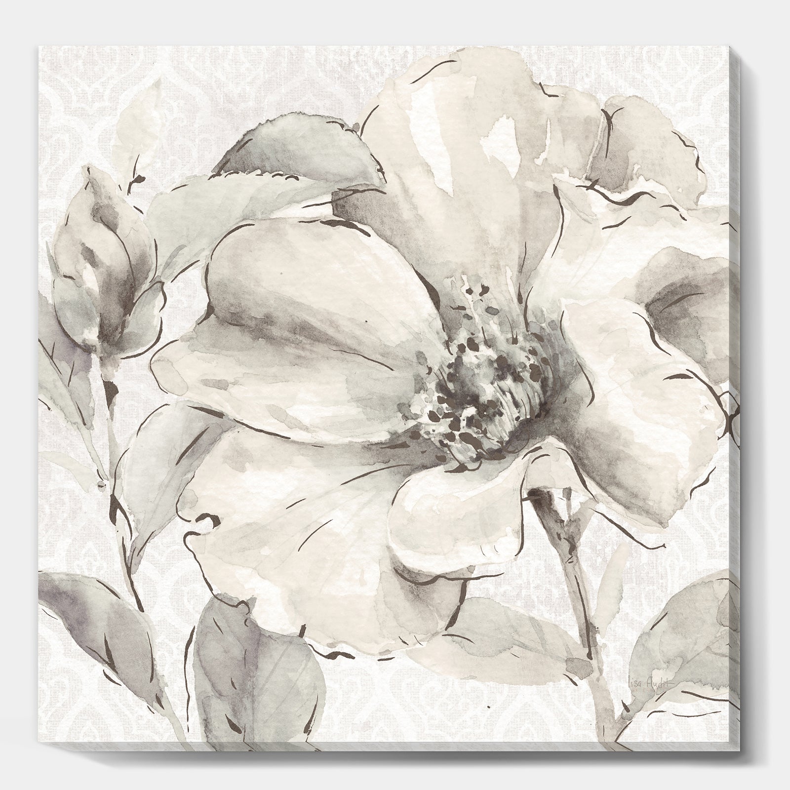 Silver Orchid 'Indigold Grey Peonies IV - Farmhouse Canvas Art