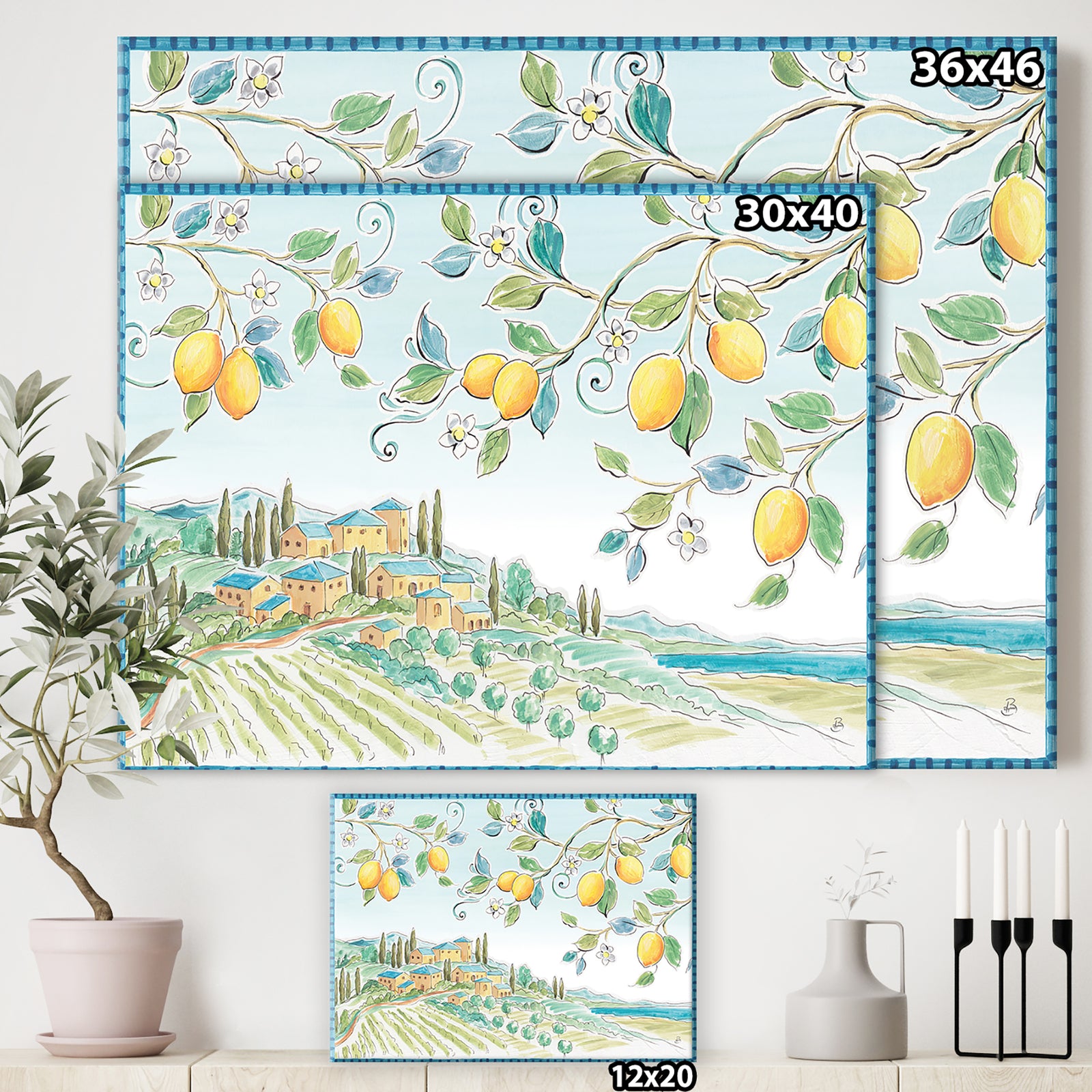 Mediterranean Village Field I - Traditional Gallery-wrapped Canvas