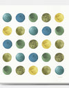 Green Tones Geometric Circles - Mid-Century Modern Canvas Artwork