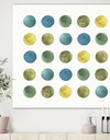 Green Tones Geometric Circles - Mid-Century Modern Canvas Artwork