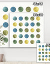 Green Tones Geometric Circles - Mid-Century Modern Canvas Artwork