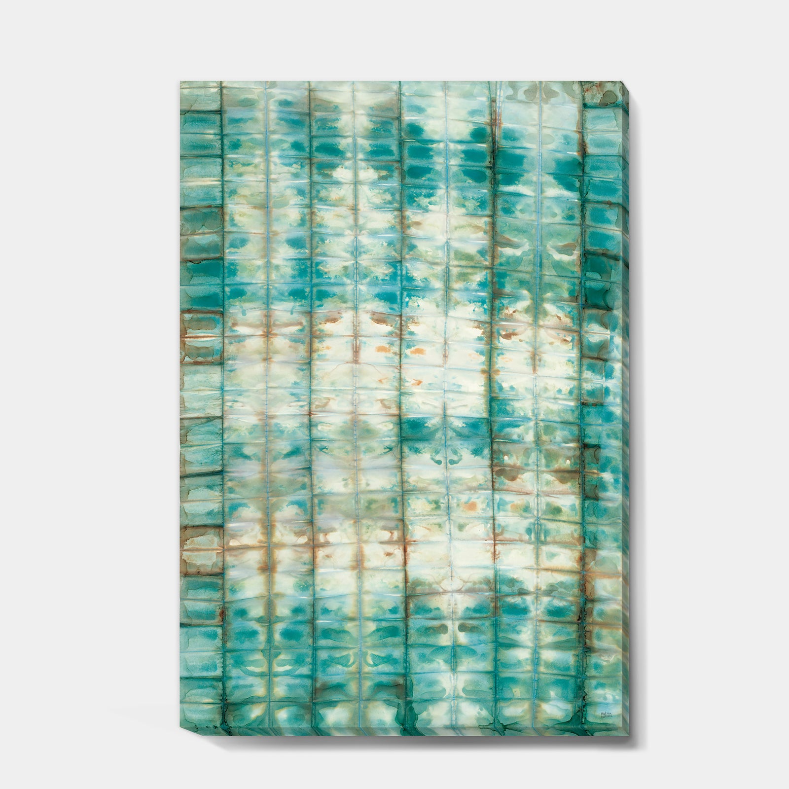 Blue diamonds minimal geometric II - Transitional Canvas Artwork