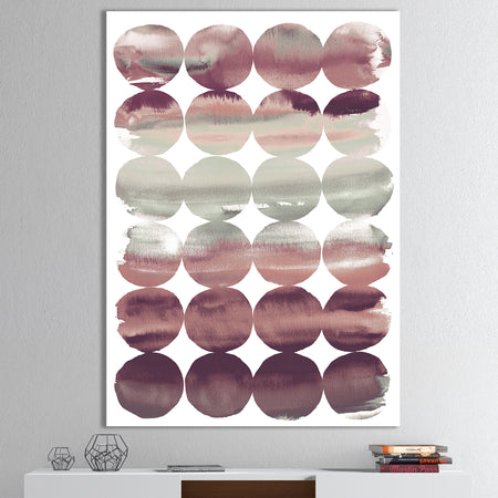 Plum Dots minimal geometric I - Transitional Canvas Art
