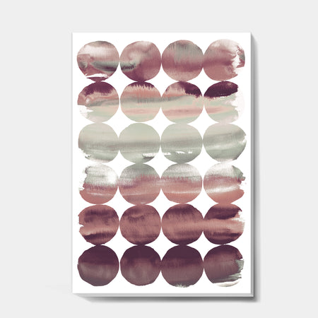 Plum Dots minimal geometric I - Transitional Canvas Art