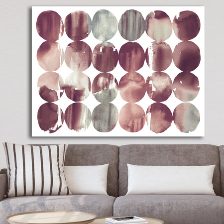 Plum Dots minimal geometric II - Transitional Premium Canvas Wall Art