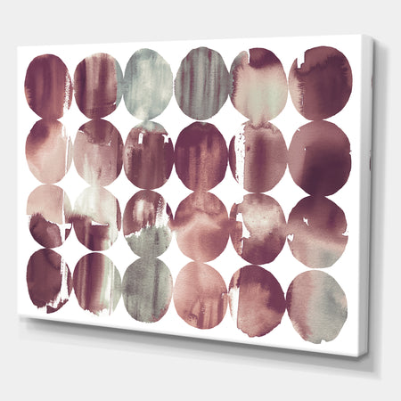 Plum Dots minimal geometric II - Transitional Premium Canvas Wall Art