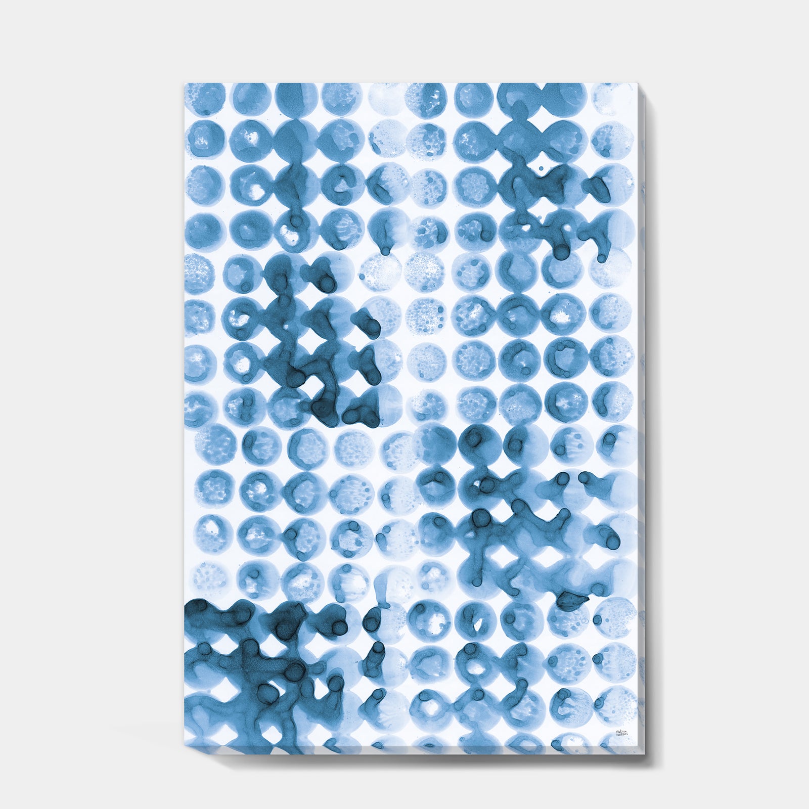 Indigo Watercolor Geometrical II - Canvas Artwork