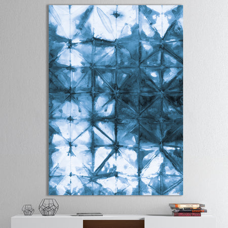 Indigo watercolor geometrical III - Contemporary Canvas Art