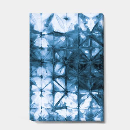 Indigo watercolor geometrical III - Contemporary Canvas Art