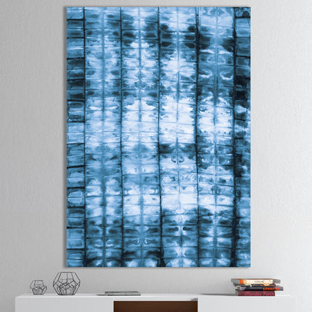 Indigo watercolor geometrical IV - Premium Canvas Wall Art
