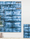 Indigo watercolor geometrical V - Contemporary Gallery-wrapped Canvas