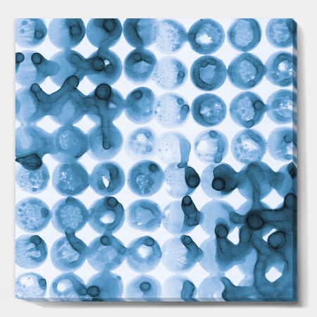 Indigo watercolor geometrical VI - Contemporary Canvas Artwork