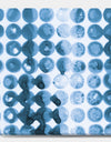 Indigo watercolor geometrical VII - Contemporary Canvas Art