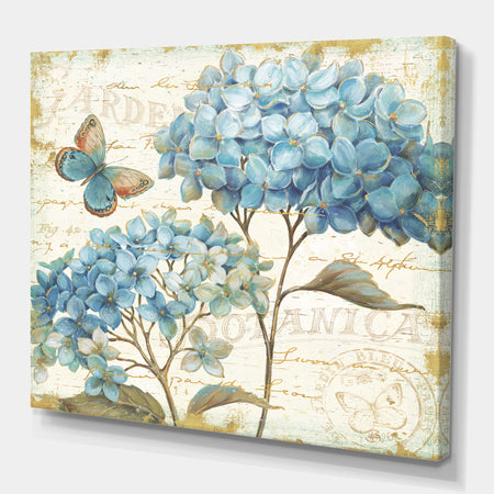 butterfly Blue Garden II - Farmhouse Canvas Art