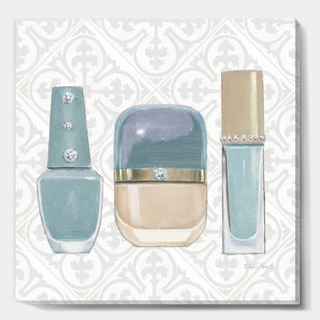 Glam cosmetics Blue accessories - Posh & Luxe Gallery-wrapped Canvas