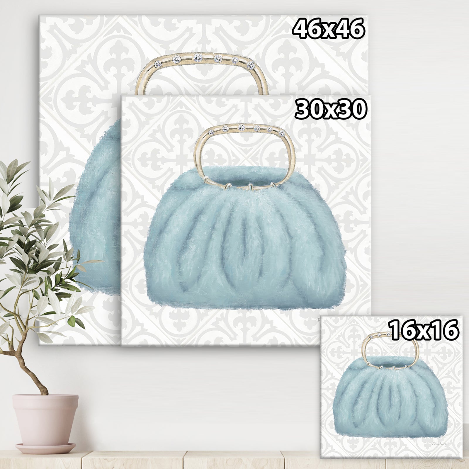 Glam cosmetics Blue Bag - Posh & Luxe Canvas Artwork