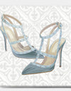 Glam cosmetics Blue Shoes - Posh & Luxe Canvas Art