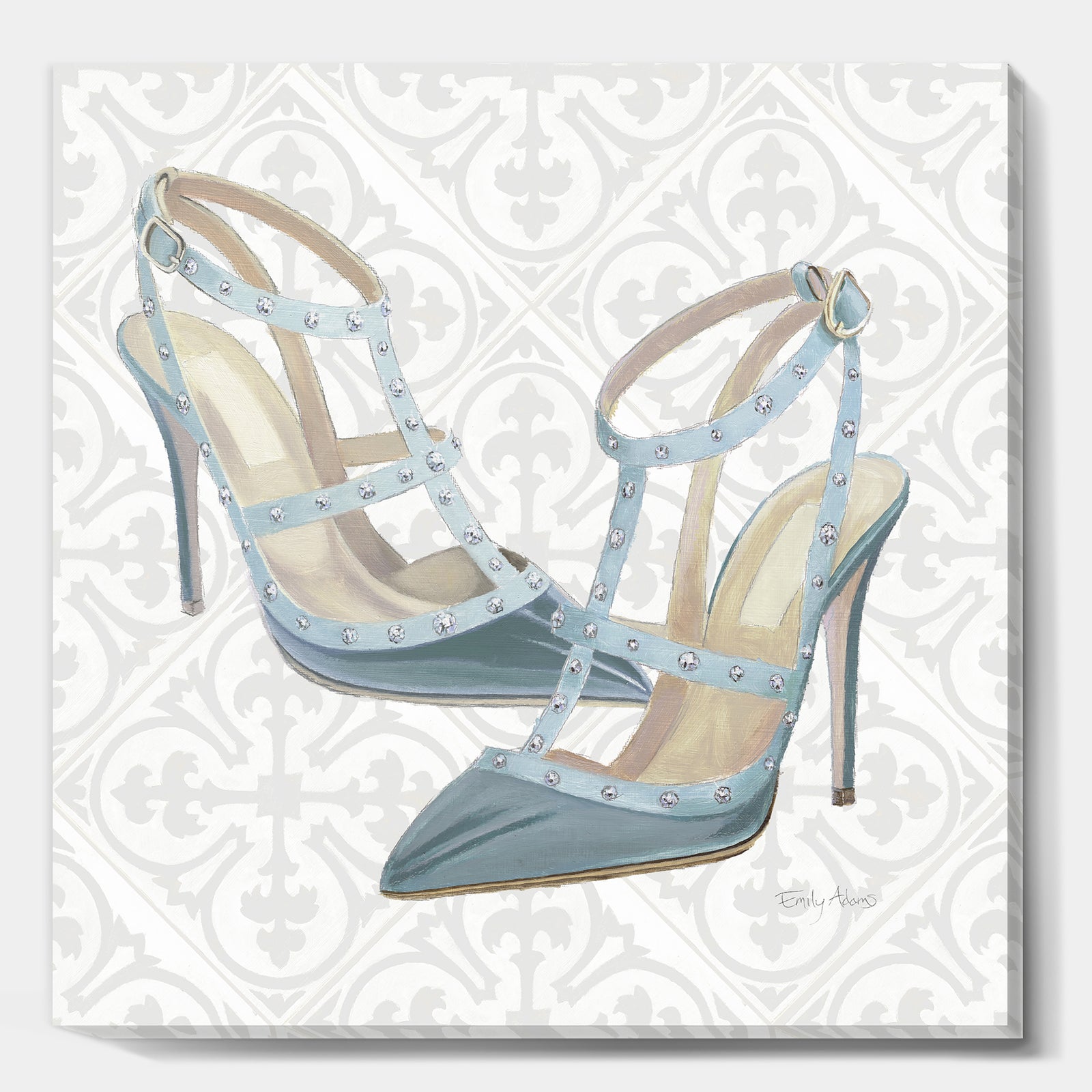 Glam cosmetics Blue Shoes - Posh & Luxe Canvas Art