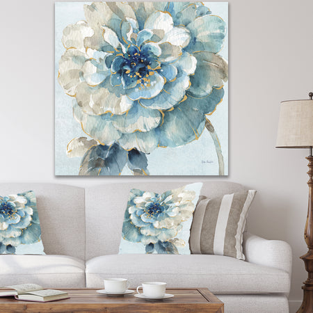 Indigold Watercolor Flower II - Farmhouse Canvas Artwork