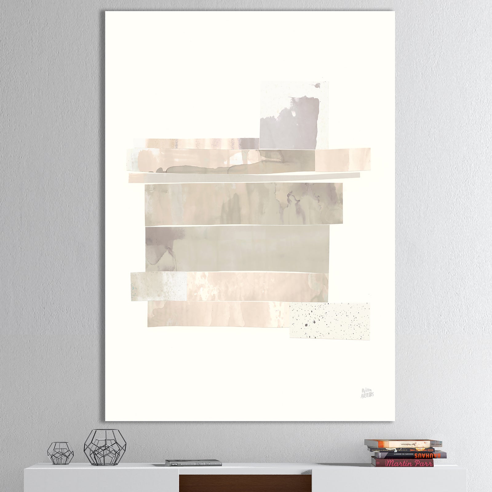 Geometric Neutral Form II - Shabby Chic Canvas Art